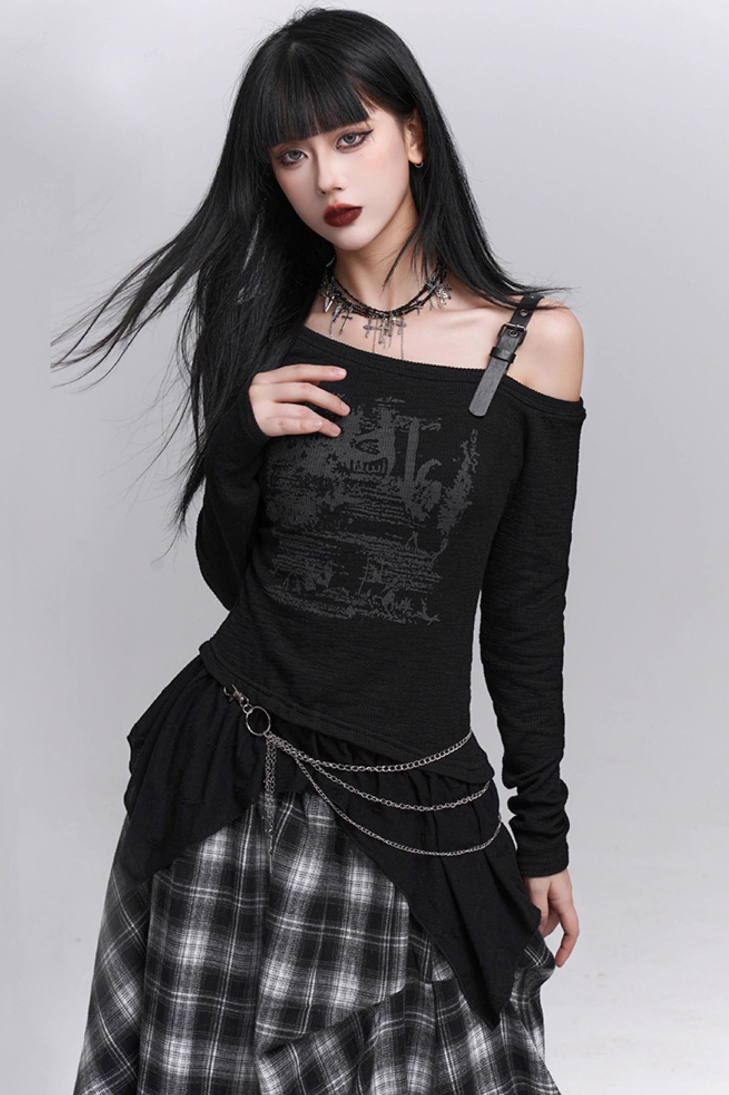 Black One Shoulder Top