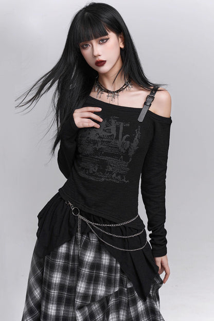 Black One Shoulder Top