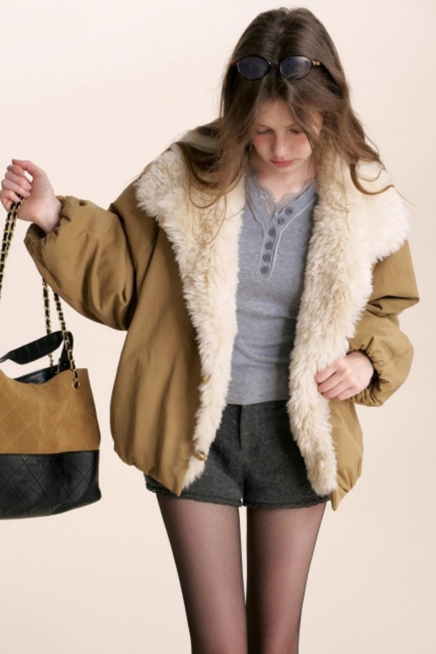 Custom-Dyed Wool Lace Shorts