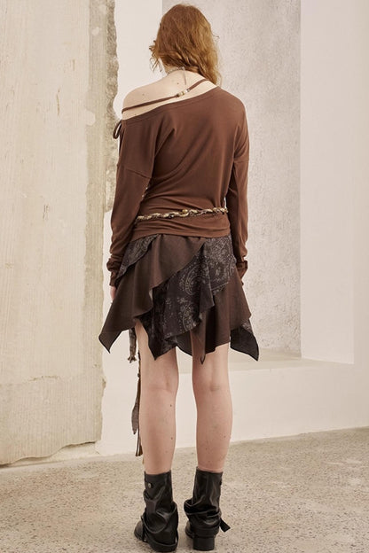 Vintage Totem Slanted Shoulder Pullover