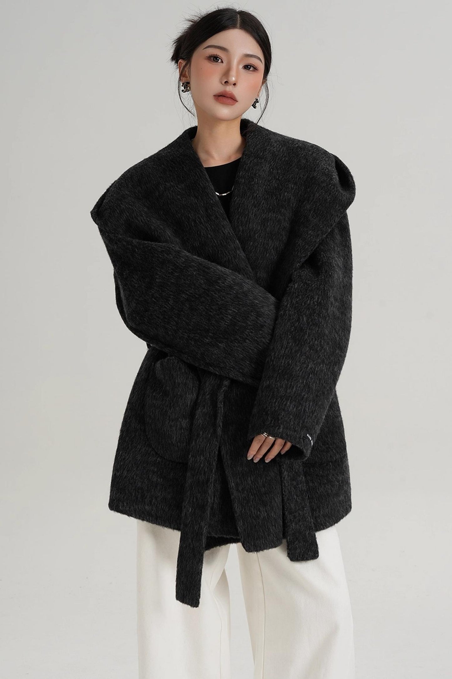 Autumn Hooded Woolen Coat