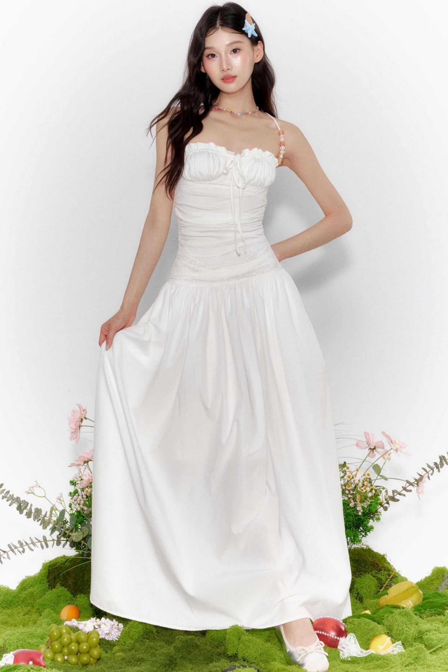 Island Lace-Up Halter Dress