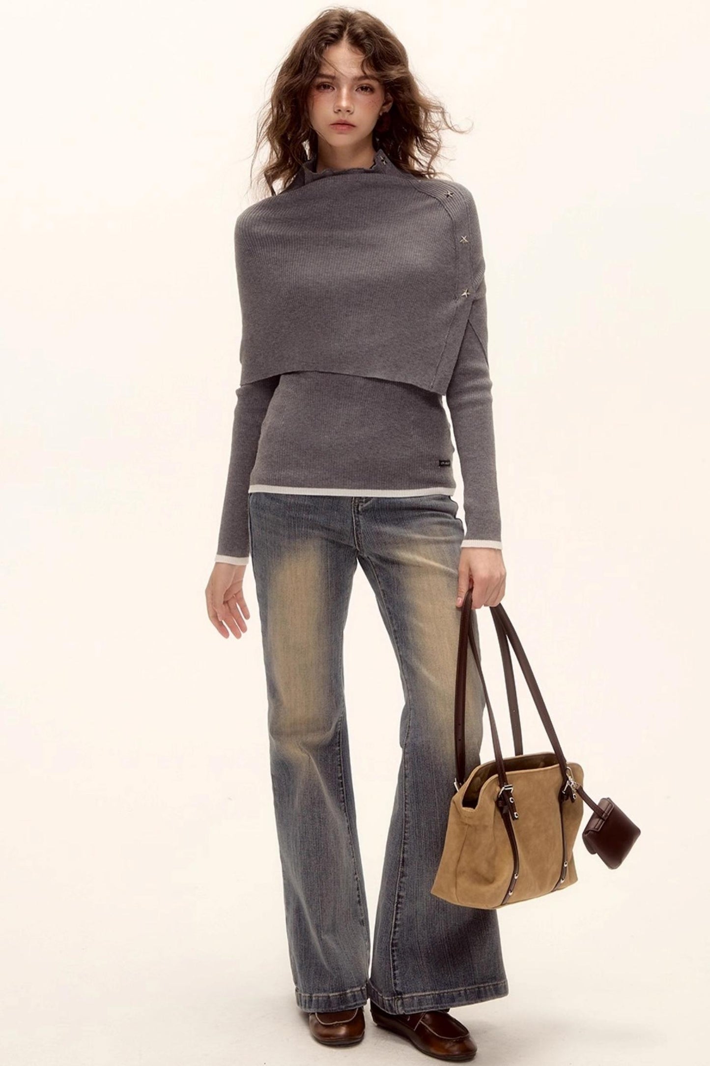 Color-Block Wool Top Set