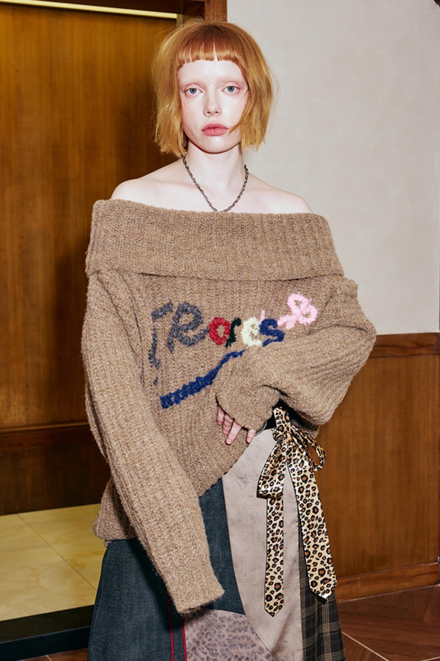 Colored Letter Embroidered Sweater