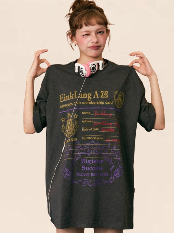 Vintage Letter Print T-Shirt