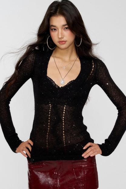 Autumn Glitter Knit Sweater