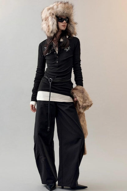 Star Bird Embellished Loose Pants