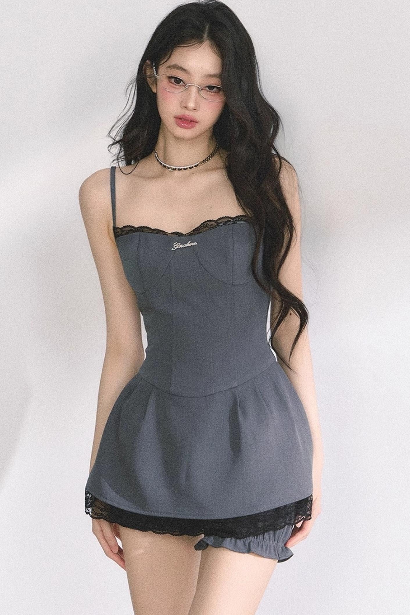 Summer Lace Halter Dress Set