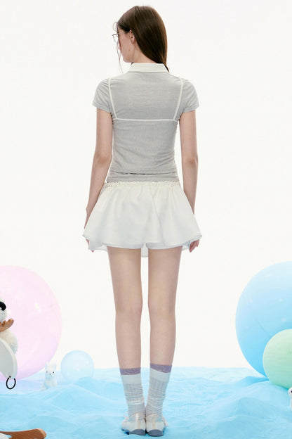 Vintage Embroidered Cropped Skirt