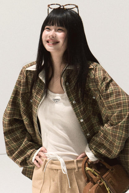 Vintage Striped Texture Layered Shirt