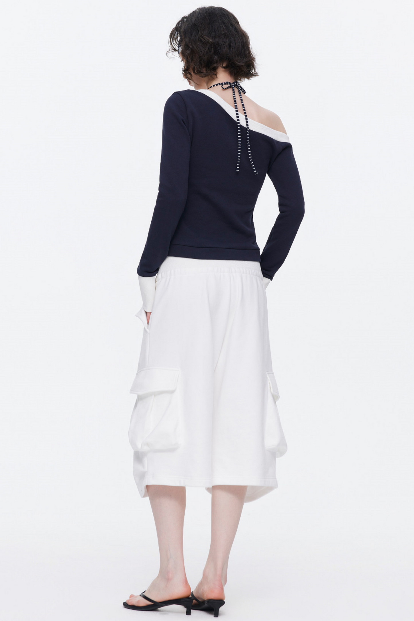 One-Shoulder Color-Blocked Top Set-Up