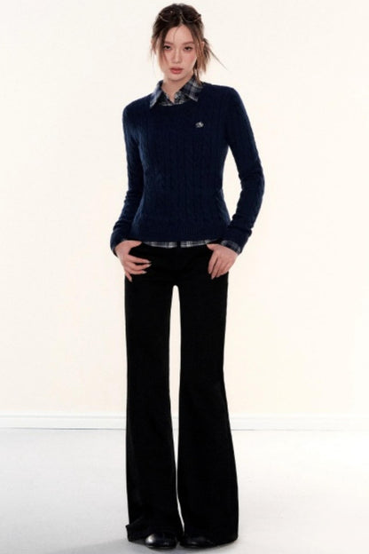 Plaid Waist-Cinching Shirt