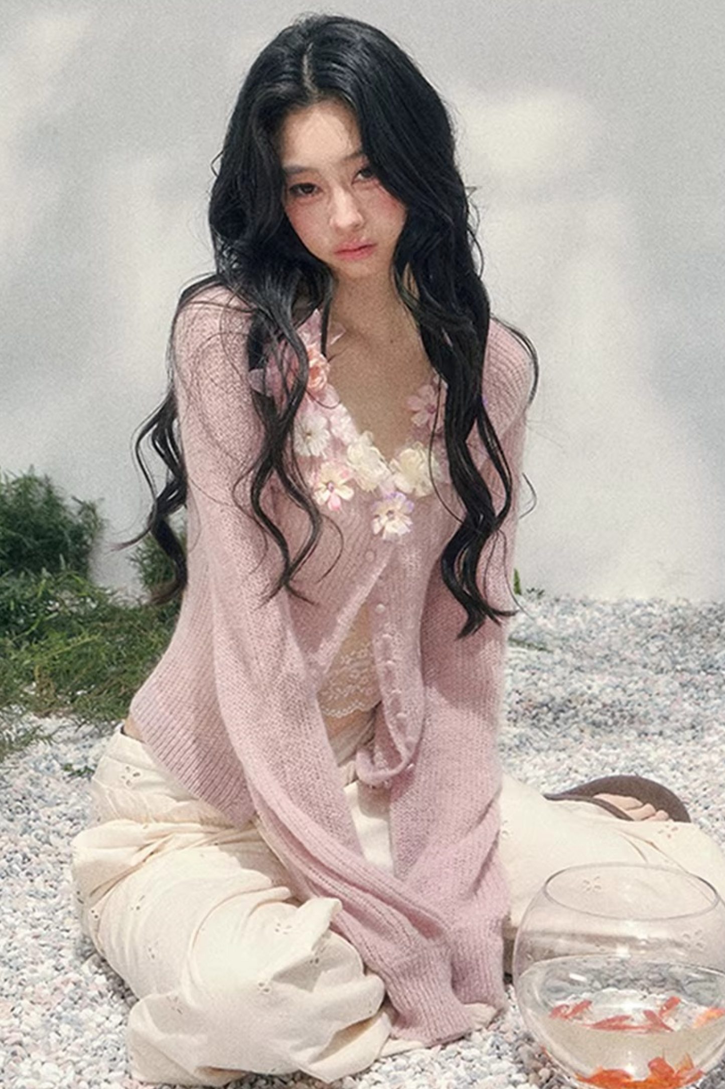 Spring Soft Breeze Floral Sweater Set-Up