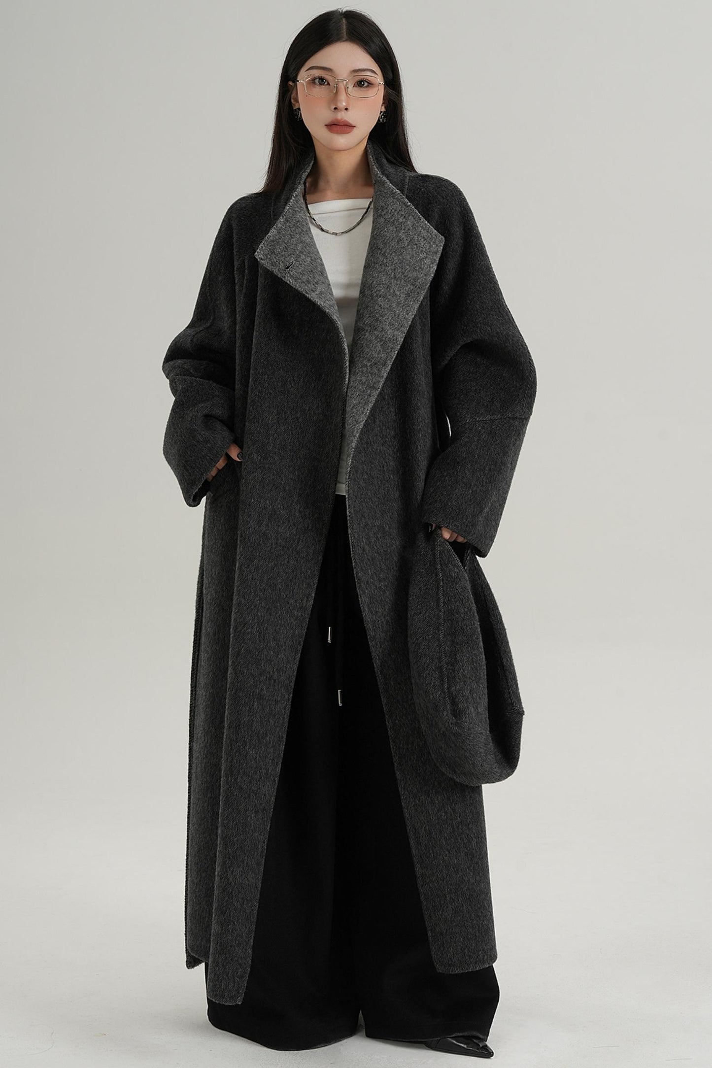 Woolen Elegance Long Jacket