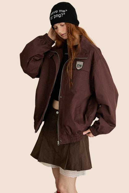 EZEK AMERIKANISCHEN VINTAGE MERALD ABZEICHEN REVERS CARGO JACKE FRAUEN HERBST WINTER LÄSSIG SPORT GEPOLSTERTE JACKE FLUT