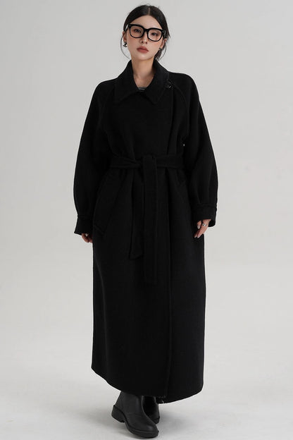 Temperament Back Slit Wool Coat