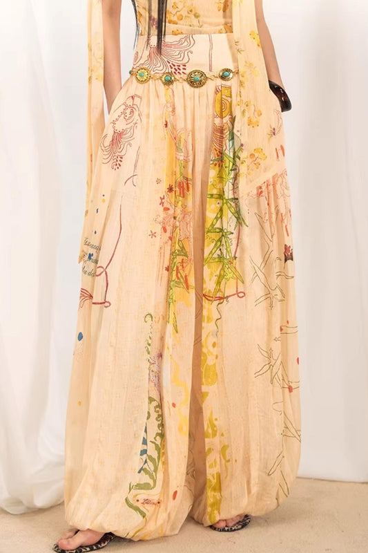 Resilient Graffiti Pleated Pants