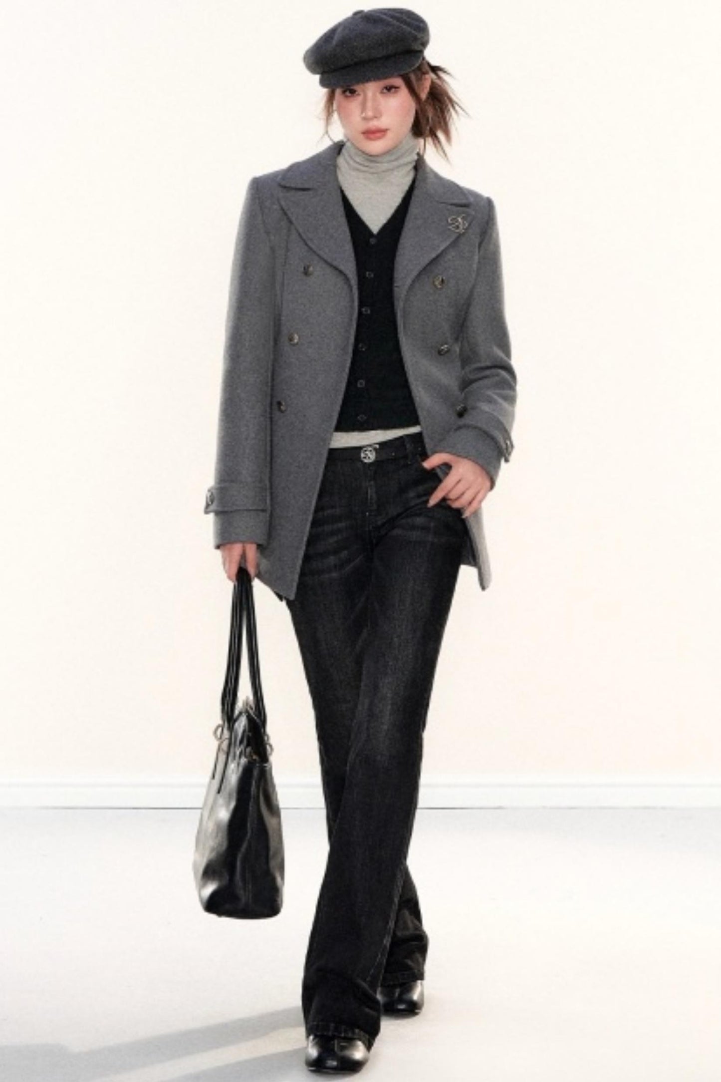 Woolen Lapel Coat