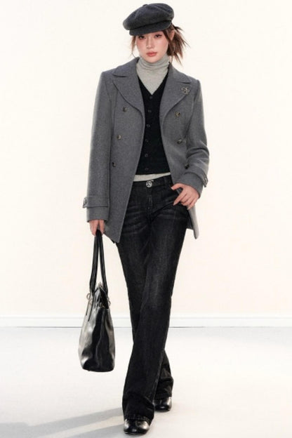 Woolen Lapel Coat