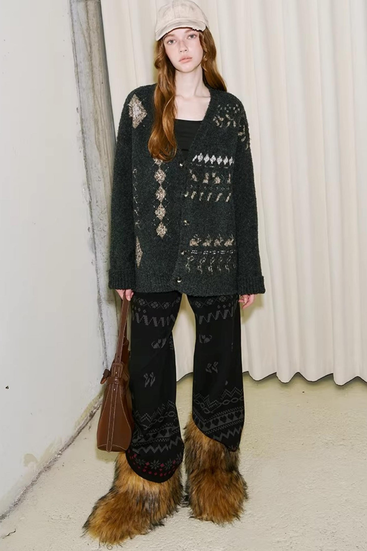 Retro Fair Isle Knitted Cardigan