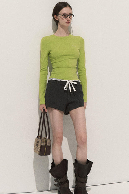 Slim Lace Long Sleeve T-shirt