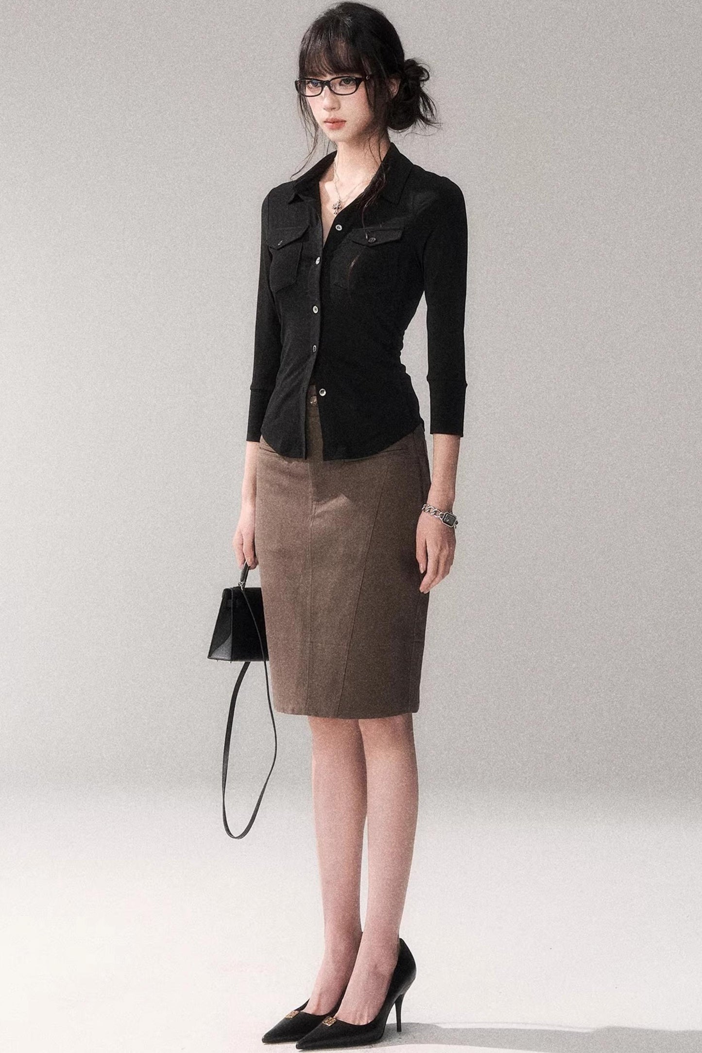 Gao Shu Stretchy Slim Shirt