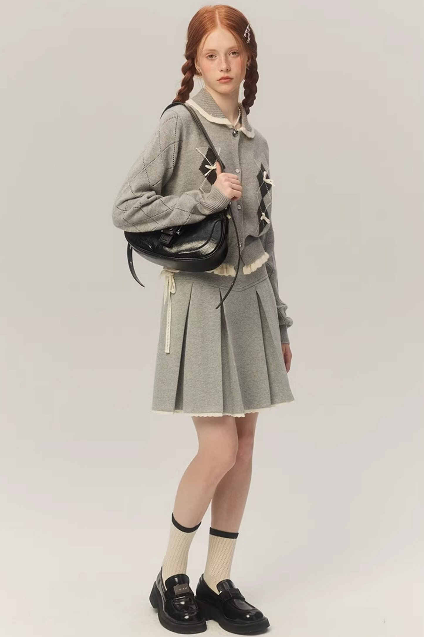 Retro Diamond Knit Cardigan