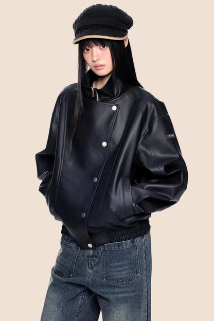 Retro Distressed Motorcycle Jacket