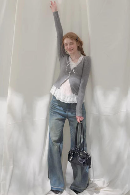 Flower Melody Lace Knit Cardigan