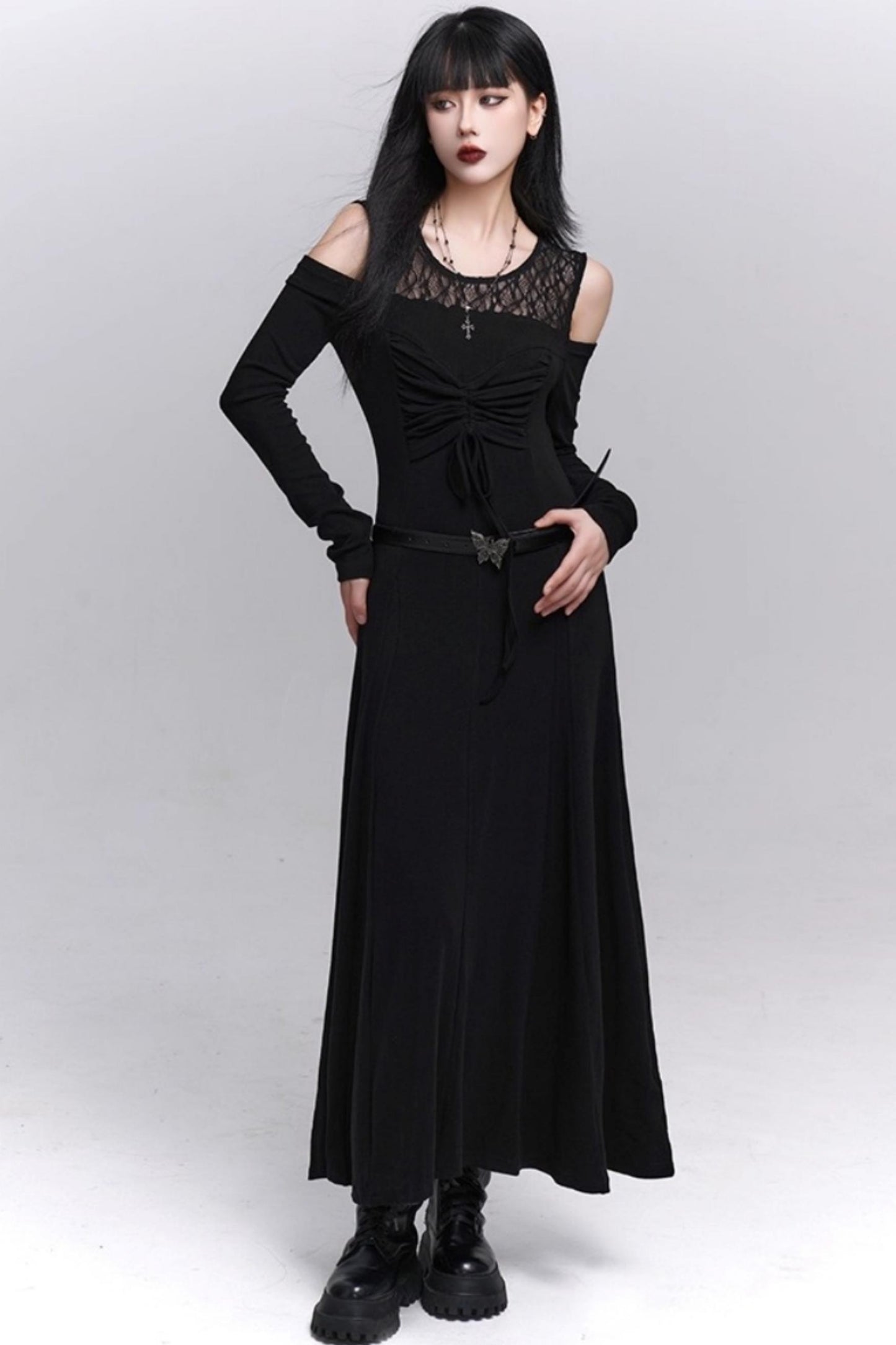 Black Long Sleeve Maxi Dress