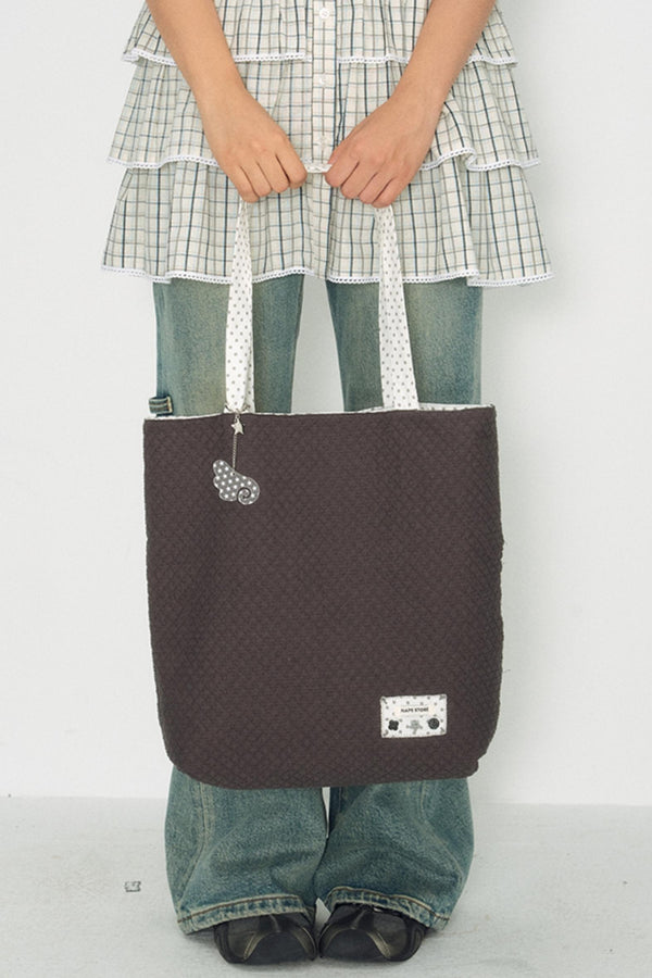 Vintage Polka Dot Canvas Shoulder Bag