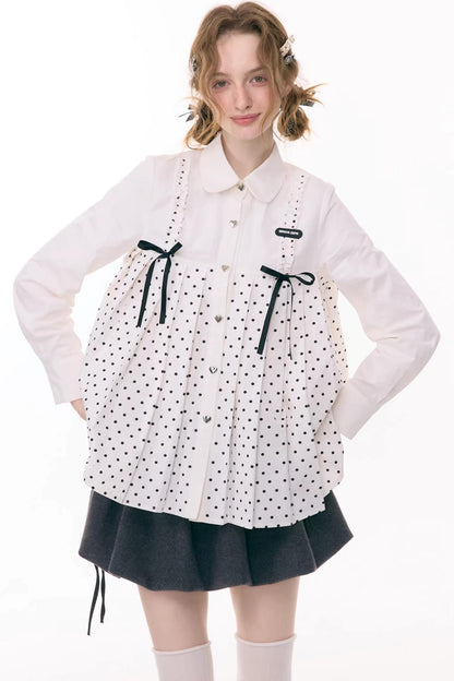 Bow Doll Collar Long Sleeve Shirt