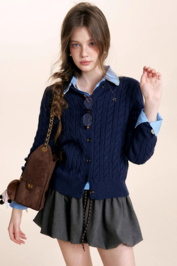 Winter Leopard Knit Cardigan