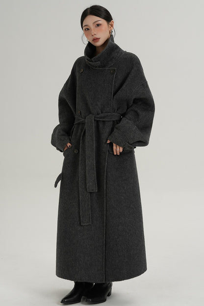 Woolen Silhouette Long Coat