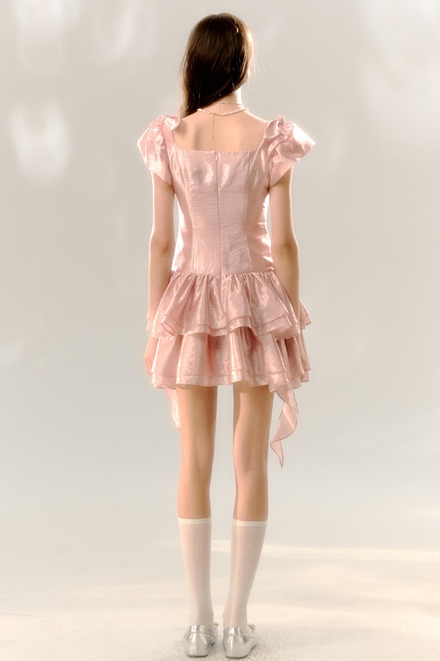 Birthday Cake Pink Pleated Dress