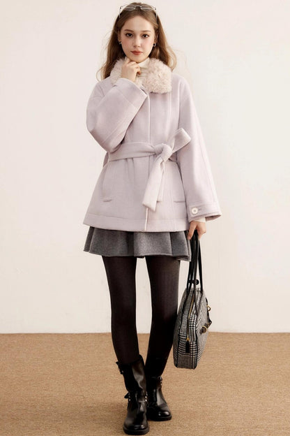 Woolen Mid-Length Winter Plush Wool Coat