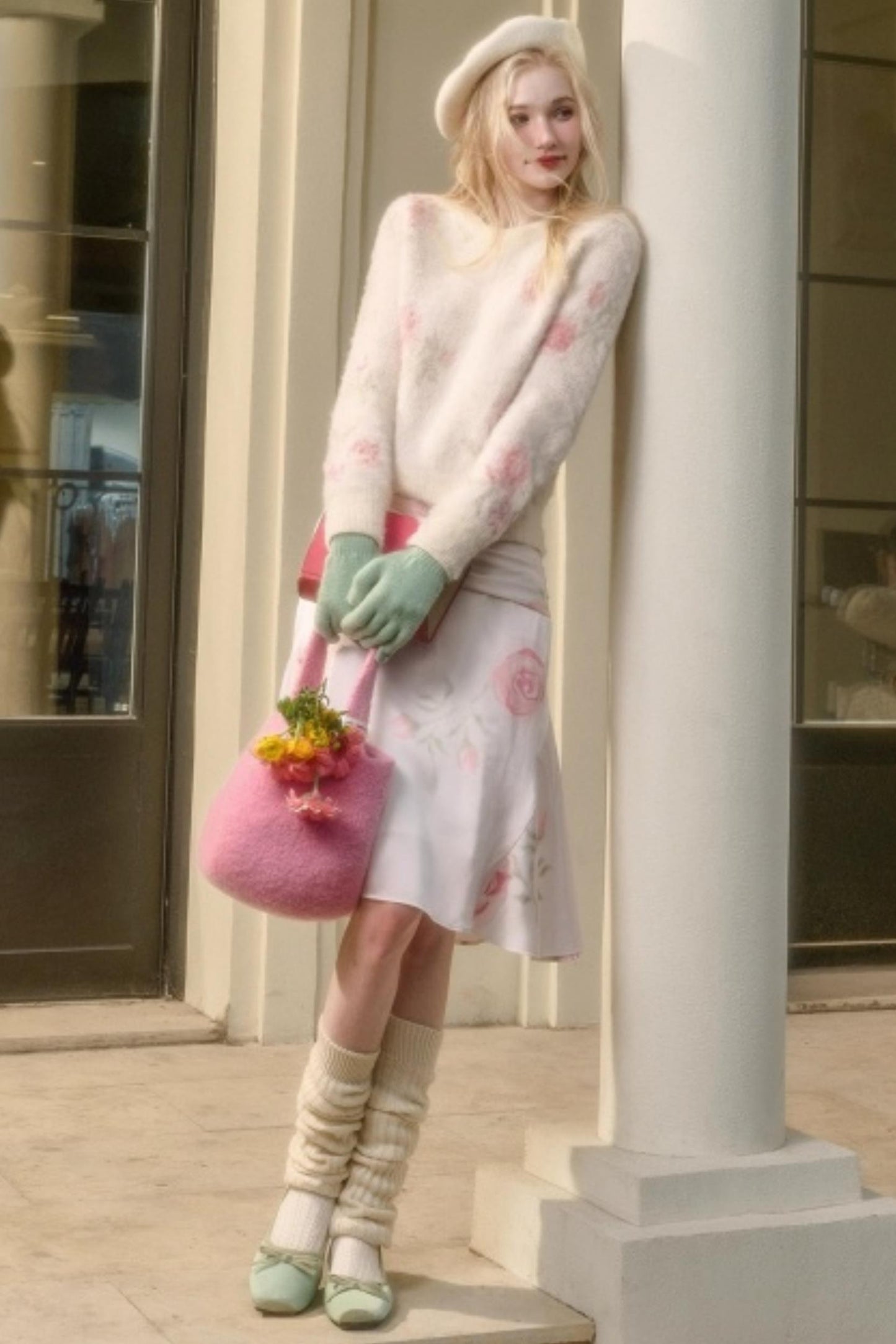 Milky Way Wool Sweater & Skirt Set-Up