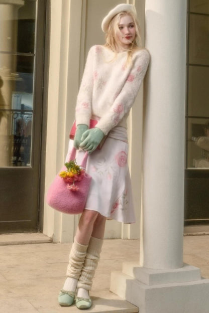 Milky Way Wool Sweater & Skirt Set-Up