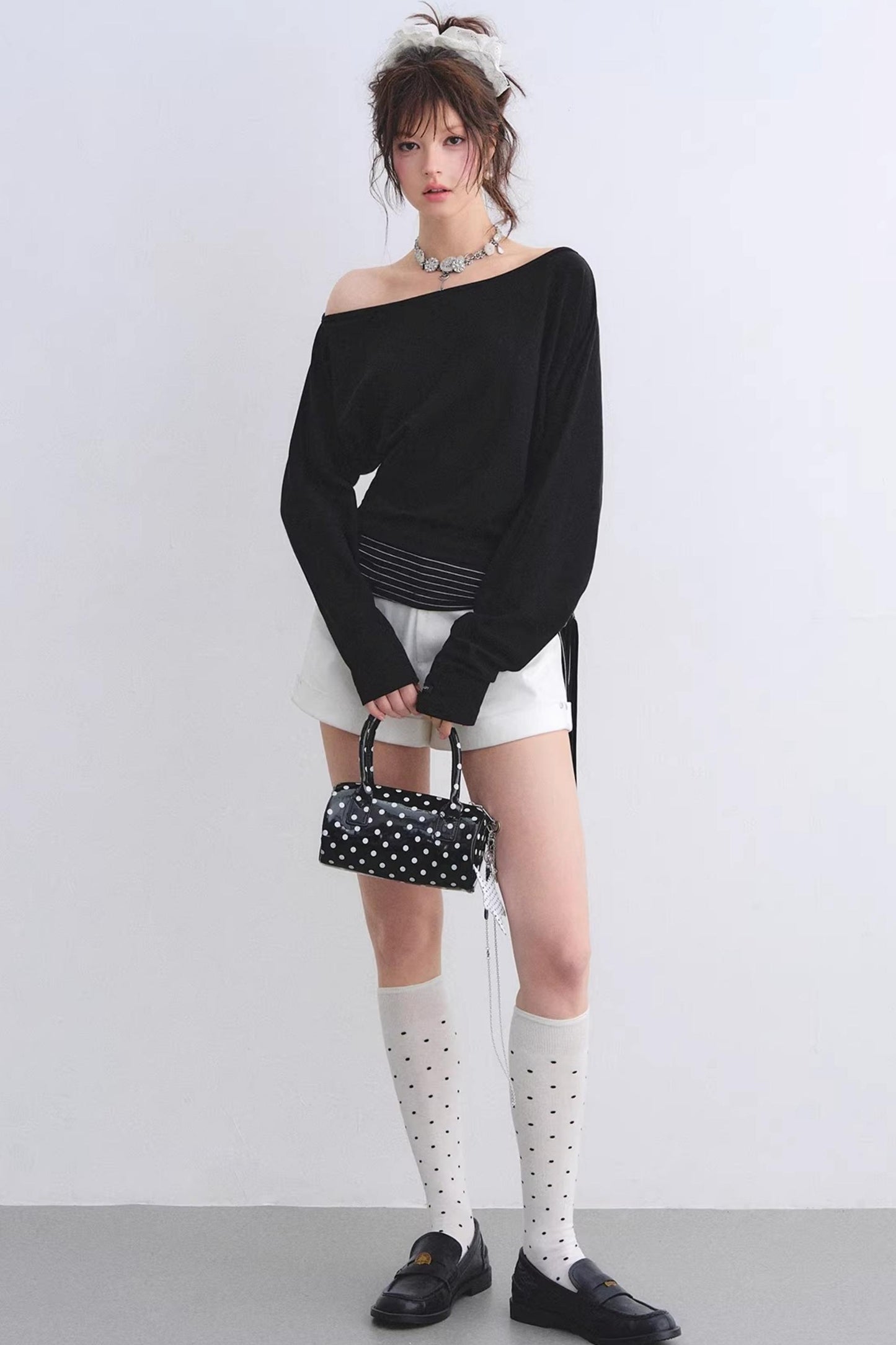 Asymmetrical Striped Tie Top