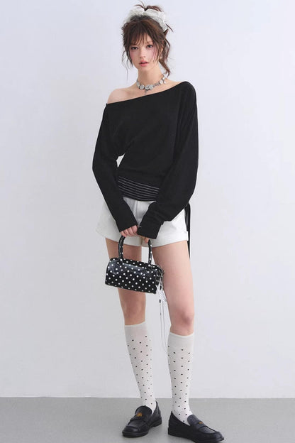 Asymmetrical Striped Tie Top