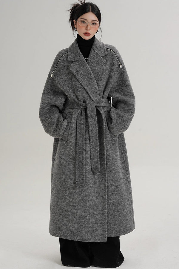 Elegant Shoulder Wool Coat