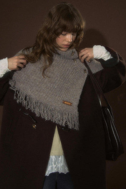 Wool Knitted Cape Cardigan