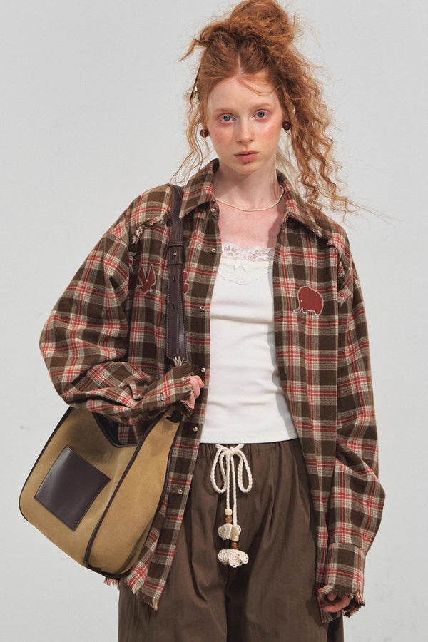 Fun Fringe Plaid Shirt