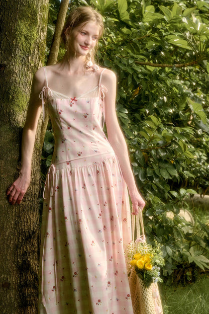 White Berry Lace Plaid Dress