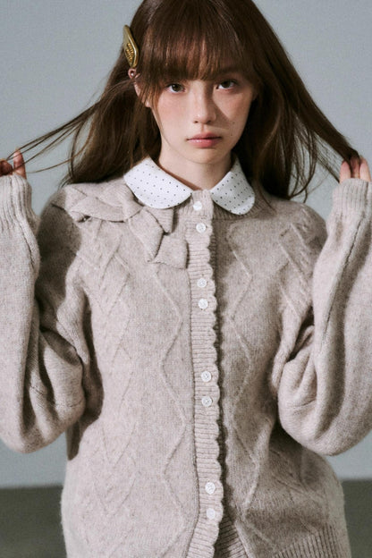 Moonlight Silhouette Sweet Wool Cardigan