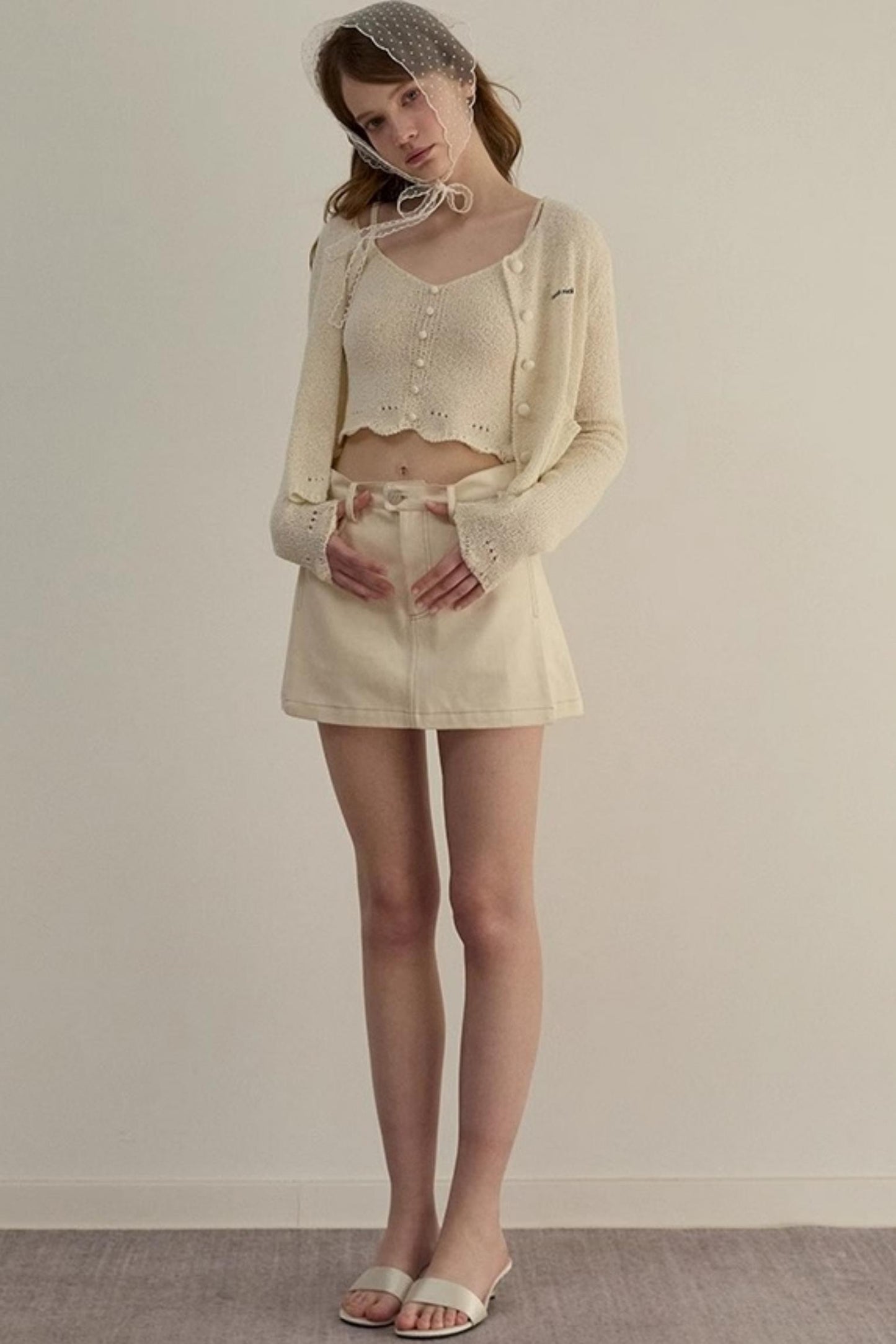 Embroidered A-line Duo Coat Skirt Set-Up