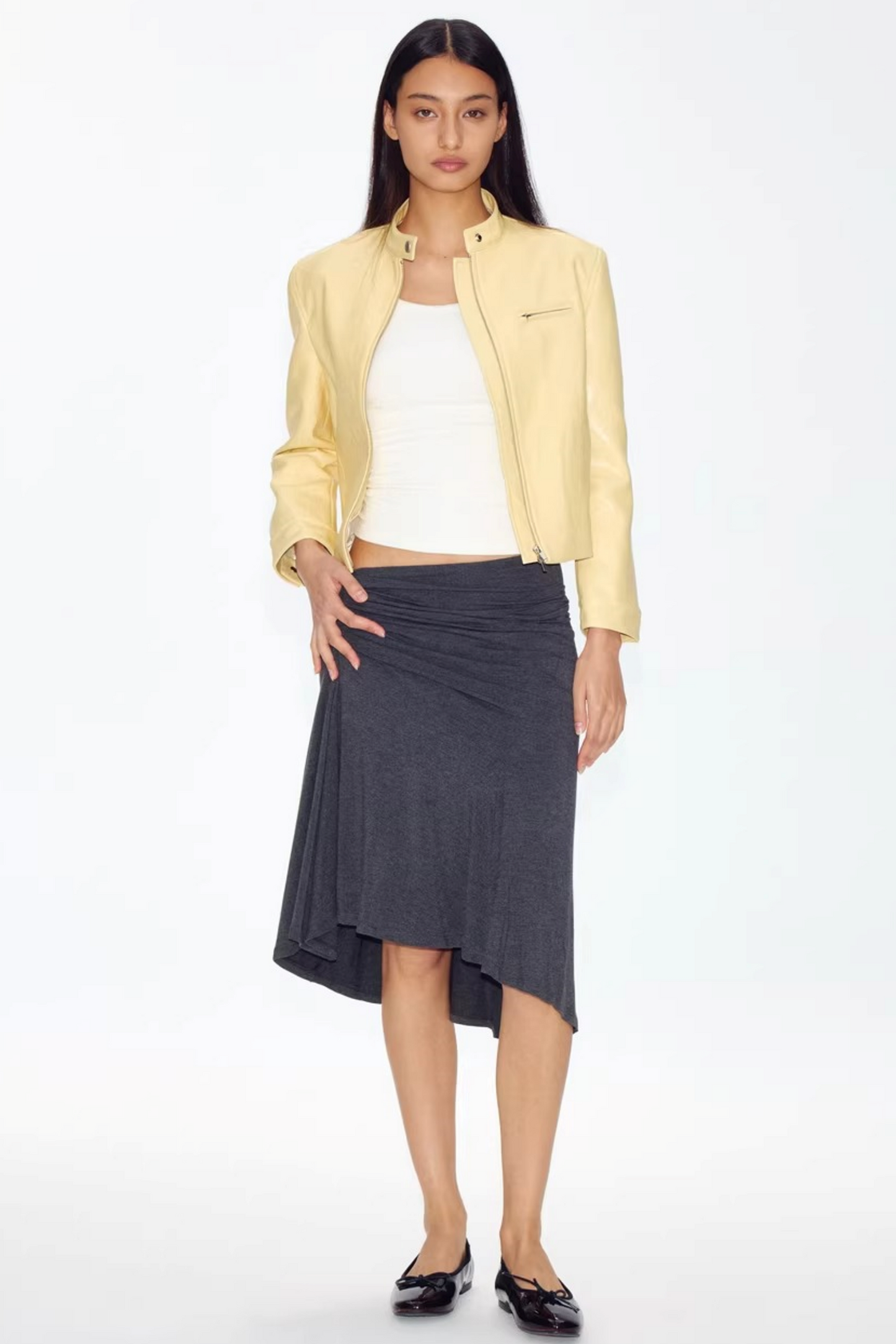 Retro Yellow Leather Jacket