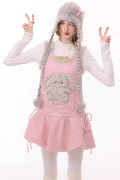 Pink Mist Plush Vest Dress