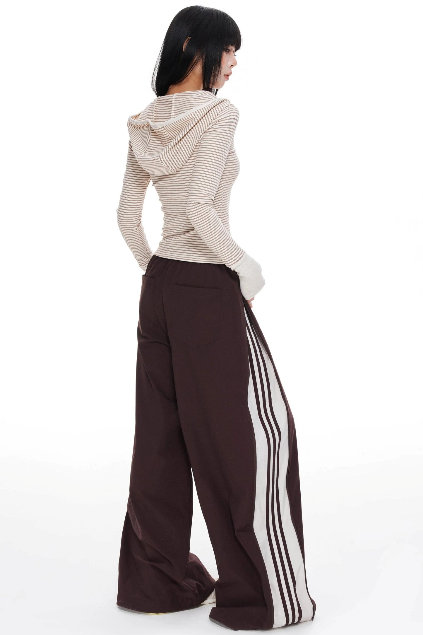 Striped Wide-leg Pants