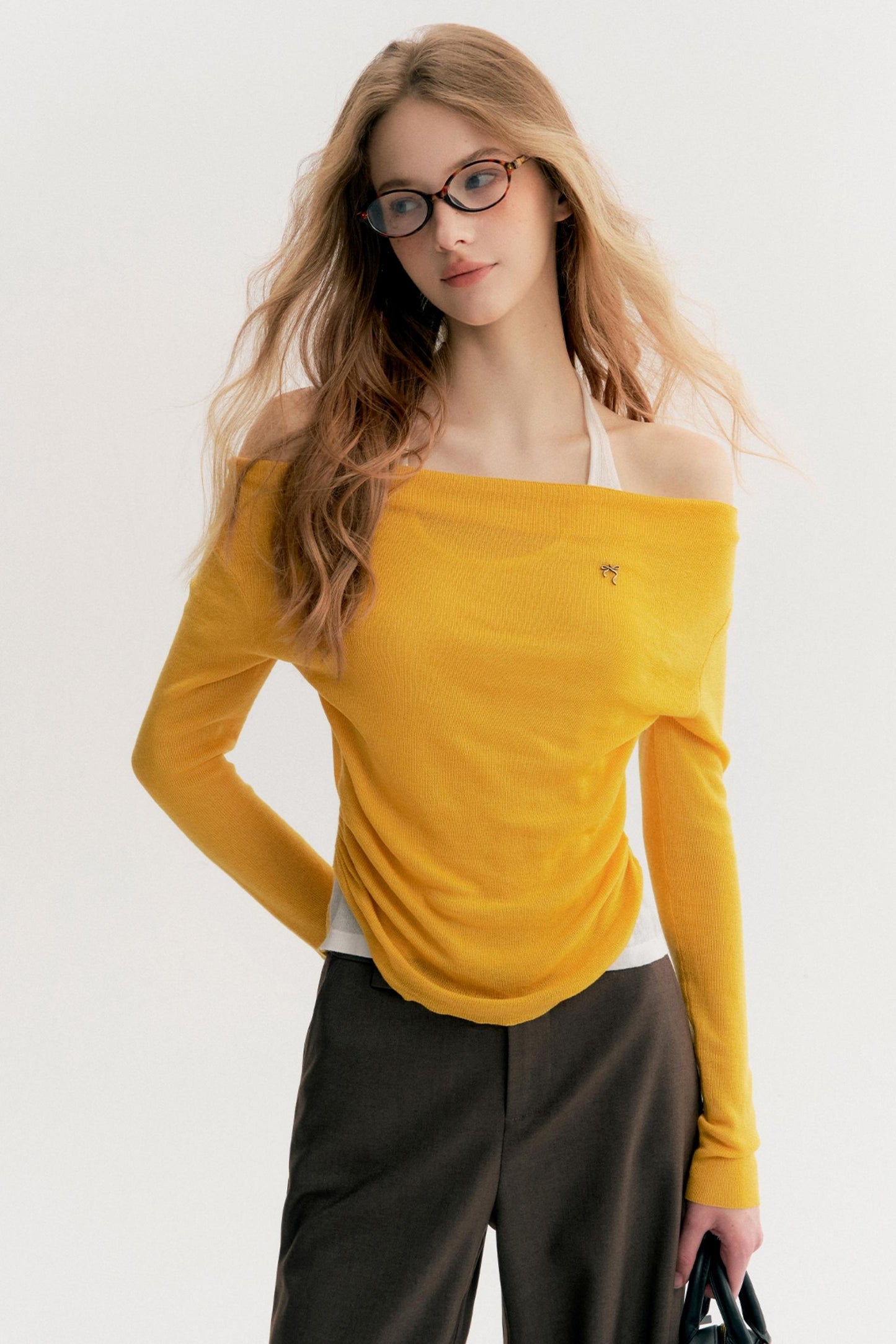 Lazy French Halterneck Knit Top